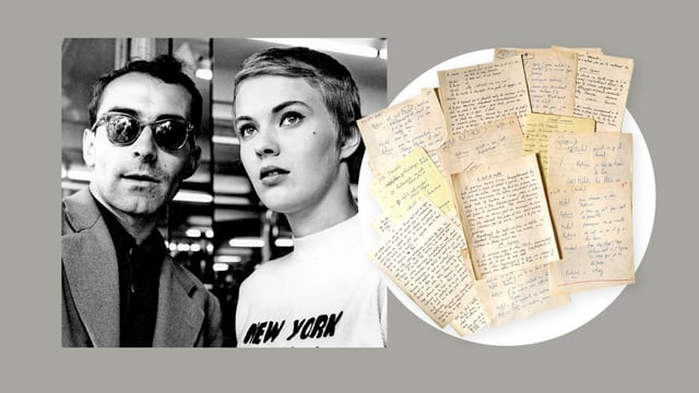 Jean-Luc Godard with the film’s female star, Jean Seberg
