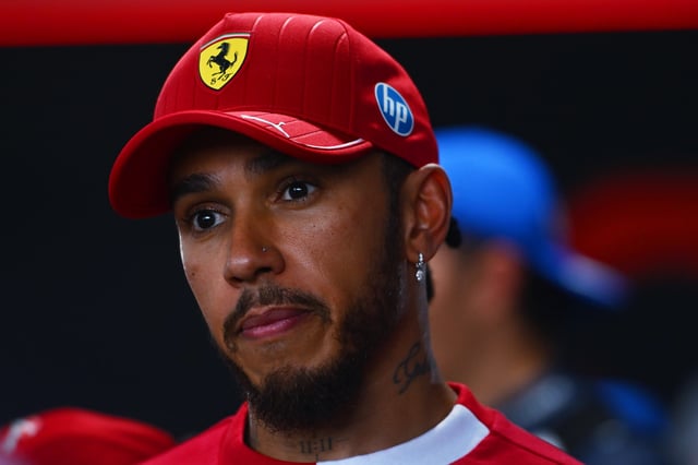 Sixth placed qualifier Lewis Hamilton of Great Britain and Scuderia Ferrari looks on during qualifying ahead of the F1 Grand Prix of Australia at Albert Park Grand Prix Circuit on March 15, 2025 in Melbourne, Australia.