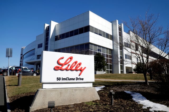An Eli Lilly and Company pharmaceutical manufacturing plant is pictured at 50 ImClone Drive in Branchburg, New Jersey, March 5, 2021. Picture taken March 5, 2021.