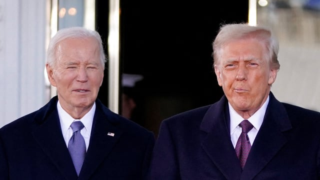 Melania Trump and Donald Trump meet with U.S. President Joe Biden and first lady Jill Biden at the White House.