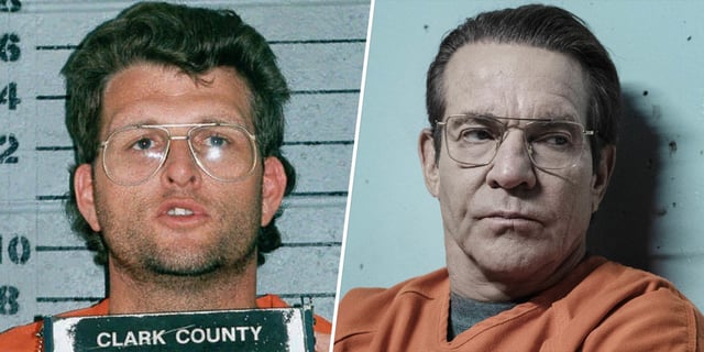 (L) Keith Jesperson. (R) Dennis Quaid as Keith Jesperson in Happy Face, episode 3, season 1.