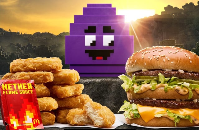 McDonald's A Minecraft Movie Meal and Happy Meal.