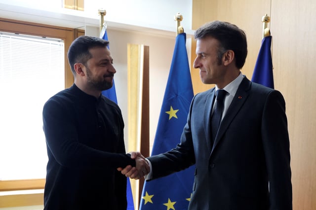 Volodymyr Zelensky et Emmanuel Macron.