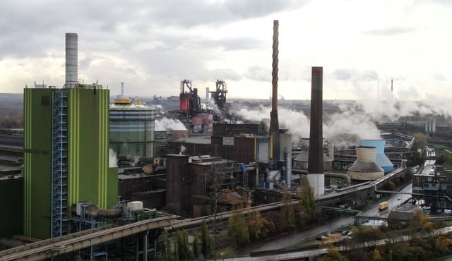 A general view of the steel plant of ThyssenKrupp in Duisburg, Germany, November 24, 2023. REUTERS/Stephane Nitschke/File Photo