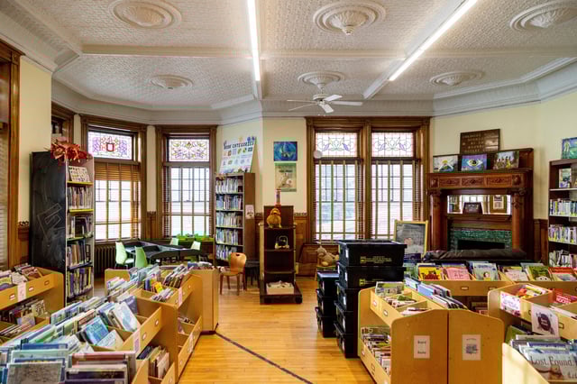 The Haskell Free Library and Opera House, which straddles the U.S.-Canada border in Stanstead, Quebec and in Derby Line, Vermont, U.S., marked by a black line on the floor, is seen from Derby Line, Vermont, U.S., January 21, 2025. REUTERS/Carlos Osorio/File Photo