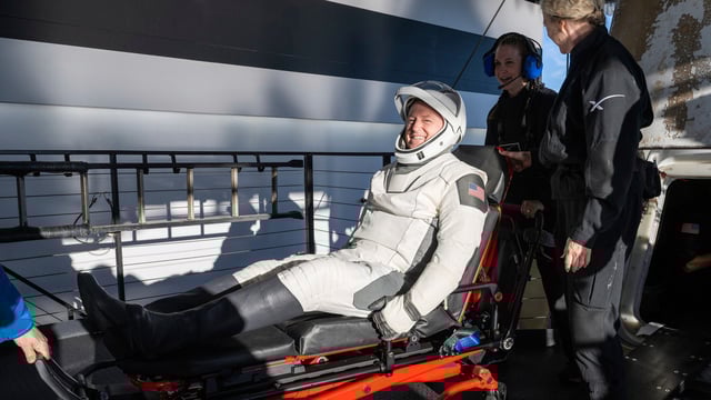 NASA astronaut Butch Wilmore is helped out of a SpaceX capsule onboard the SpaceX recovery ship Megan after landing in the water off the coast of Tallahassee, Fla., Tuesday, March 18, 2025. (NASA via AP/PTI)