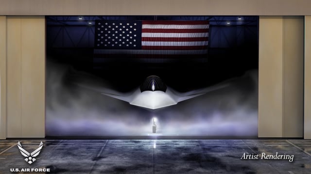 An official US Air Force artist depiction of the new F-47 fighter jet.