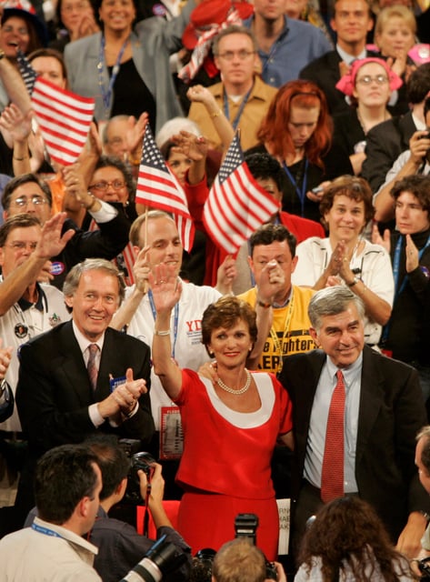 Former Massachusetts Governor and onetime presidential candidate Michael Dukakis and his wife Kitty attend the third night of the 2004 Democratic National Convention at the FleetCenter in Boston, on July 28, 2004.