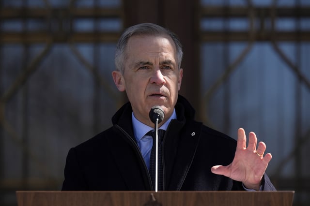 Canada Prime Minister Mark Carney speaks to media at Rideau Hall, where he asked the Governor General to dissolve Parliament and call an election, in Ottawa, Sunday, March 23, 2025.