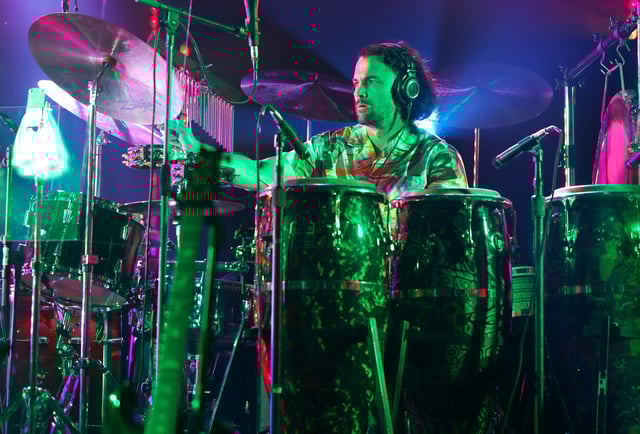 Jeff Arevalo of the band Goose performs at the Ryman Auditorium on March 30, 2023, in Nashville, Tennessee.