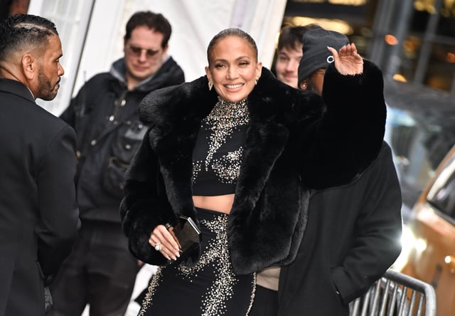 Jennifer Lopez arrives to the opening of &#34;Othello&#34; on Broadway at the Ethel Barrymore Theatre on March 23, 2025 in New York City.