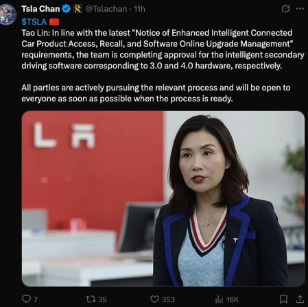 Tesla FSD in China Updating for All Tesla Cars