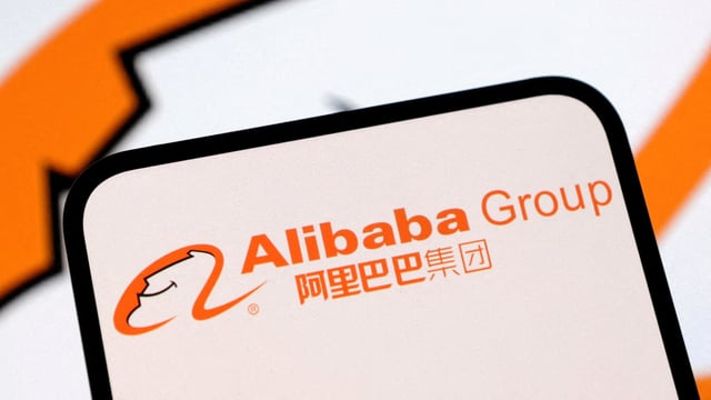 Alibaba group logo is seen in this illustration taken, February 11, 2025.