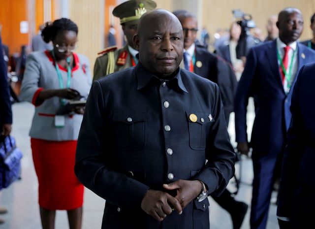 President of Burundi, Evariste Ndayishimiye, arrives at the African Union Commission (AUC) headquarters during the 38th Ordinary Session of the Assembly of the Heads of State and Government of the African Union (AU) in Addis Ababa, Ethiopia, February 16, 2025. REUTERS/Tiksa Negeri/File Photo