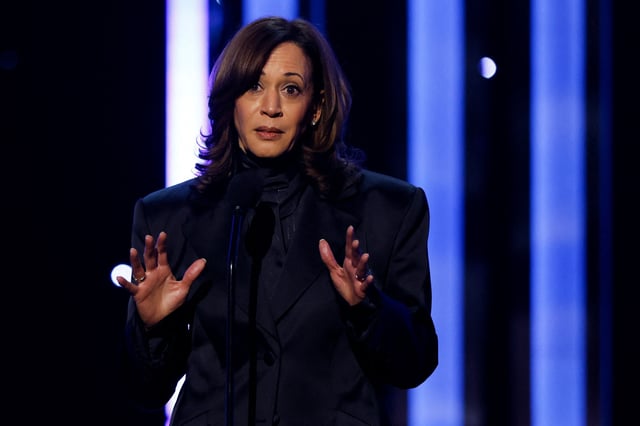 Former U.S. Vice President Kamala Harris attends the 56th NAACP Image Awards at the Pasadena Civic Auditorium in Pasadena, California, U.S. February 22, 2025. REUTERS/Etienne Laurent/File Photo