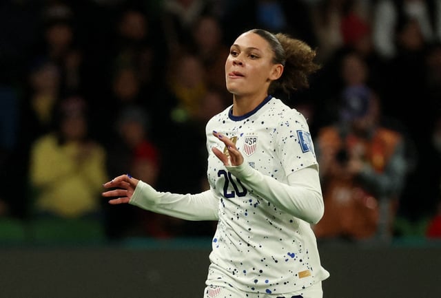 Soccer Football - FIFA Women’s World Cup Australia and New Zealand 2023 - Round of 16 - Sweden v United States - Melbourne Rectangular Stadium, Melbourne, Australia - August 6, 2023 Trinity Rodman of the U.S. during the match REUTERS/Asanka Brendon Ratnayake/File Photo