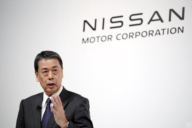 FILE - Nissan Chief Executive Makoto Uchida speaks during a joint news conference in Tokyo, Japan, on Dec. 23, 2024. (AP Photo/Eugene Hoshiko, File)