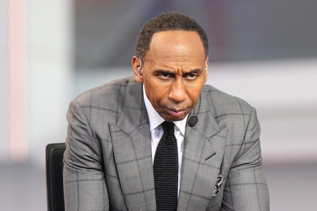 Stephen A. Smith on the ESPN NBA Countdown live set at Intuit Dome.