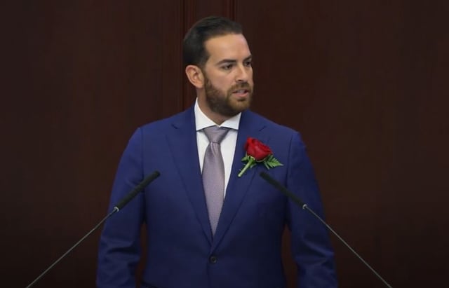 Speaker Daniel Perez addresses lawmakers at the organizational session of the Florida House in Tallahassee on Nov. 19, 2024. (Courtesy Florida House of Representatives/YouTube)