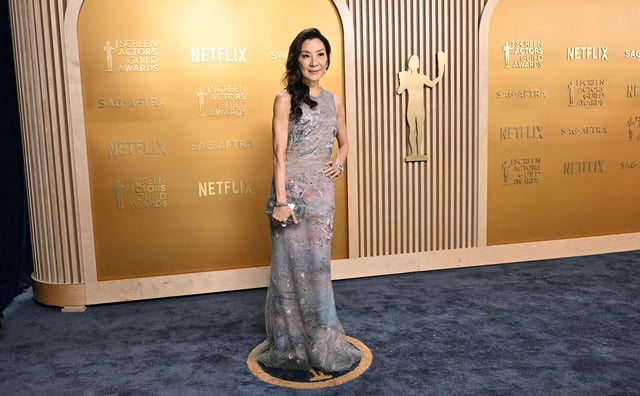 Malaysian actress Michelle Yeoh arrives for the 31st Annual Screen Actors Guild awards at the Shrine Auditorium in Los Angeles, February 23, 2025.