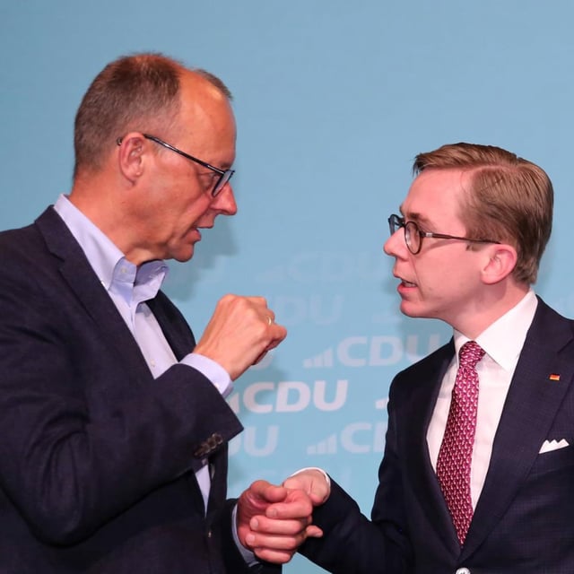 Unionschef Friedrich Merz mit dem CDU-Abgeordneten Philipp Amthor.