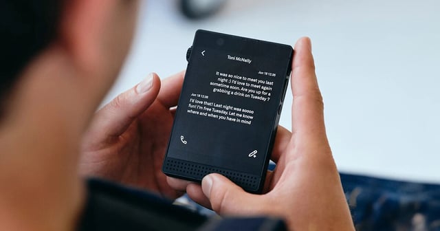 The Light Phone III is about as wide as an iPhone 16, but a lot stubbier and more pocketable