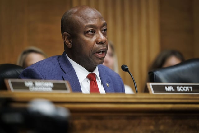 Sen. Tim Scott, R-S.C., speaks during a hearing on July 11, 2024.