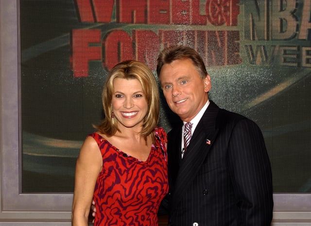 Vanna White and Pat Sajak during &#34;Wheel of Fortune&#34; Celebrates Its 4,000th Episode in New York City at Radio City Music Hall in New York City, New York, United States.