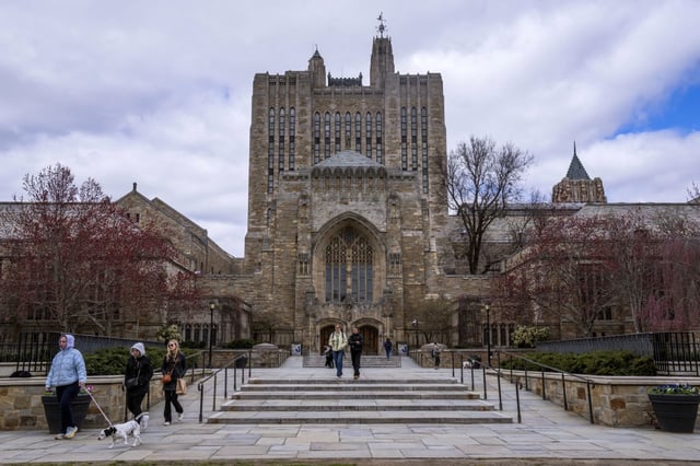 Sterling Memorial Library at Yale University campus in New Haven, Conn.