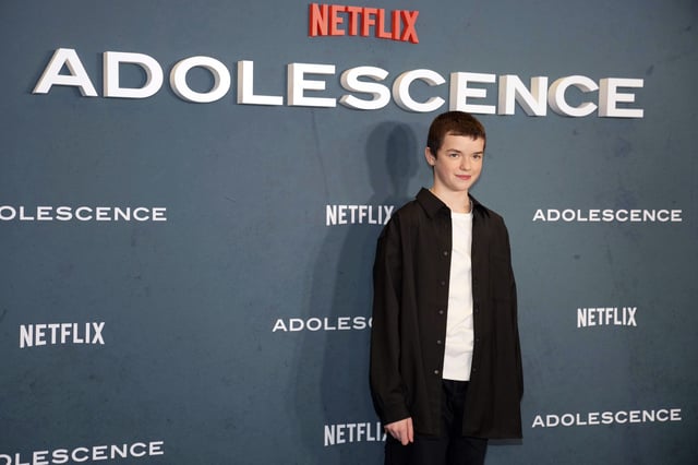 Owen Cooper poses for photographers upon arrival at the special screening for &#34;Adolescence&#34; in London, Wednesday, March 12, 2025.