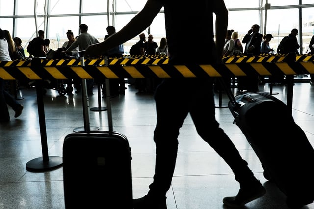 Passengers arrive at John F. Kennedy International Airport in New York City in 2017.