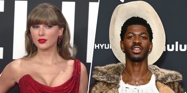 Taylor Swift attends the 67th GRAMMY Awards // Lil Nas X attends the 36th Annual GLAAD Media Awards at The Beverly Hilton