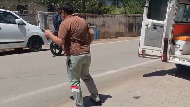 In the video, the man is seen in an inebriated condition, struggling to even stand up straight.
