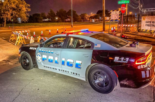 A Dallas Police Department vehicle.