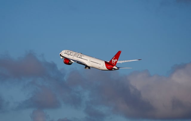 Virgin Atlantic Boeing 787 departs to John F. Kennedy International Airport in New York from Heathrow Airport, in London, Britain, November 28, 2023. REUTERS/Peter Nicholls/File Photo