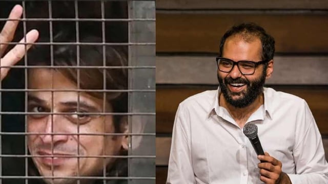 Rahool Kanal of the Shiv Sena’s Yuva Sena (Shinde faction) and stand-up comedian Kunal Kamra.