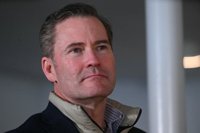 U.S. National Security Adviser Mike Waltz joins U.S. Vice President JD Vance for a visit to the U.S. military&#39;s Pituffik Space Base in Greenland on March 28, 2025.