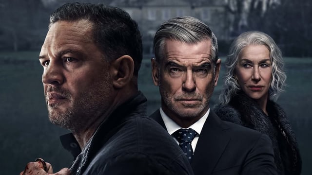 Tom Hardy, Pierce Brosnan, and Helen Mirren in MobLand