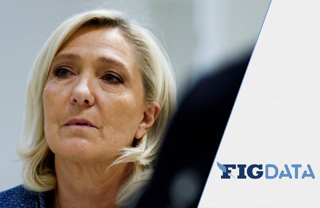 Marine Le Pen au Palais de justice de Paris, ce lundi, après le verdict de son procès sur des accusations de détournement de fonds de l’Union européenne.