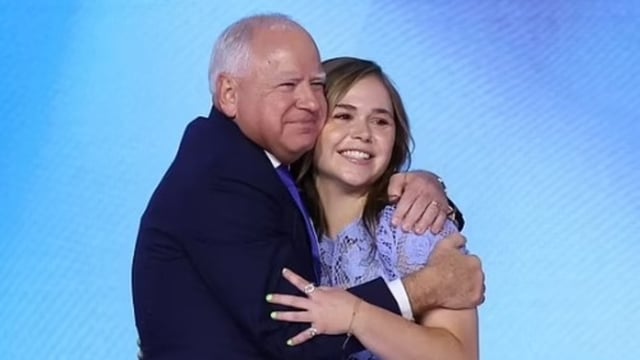 Hope Walz with her dad Tim Walz