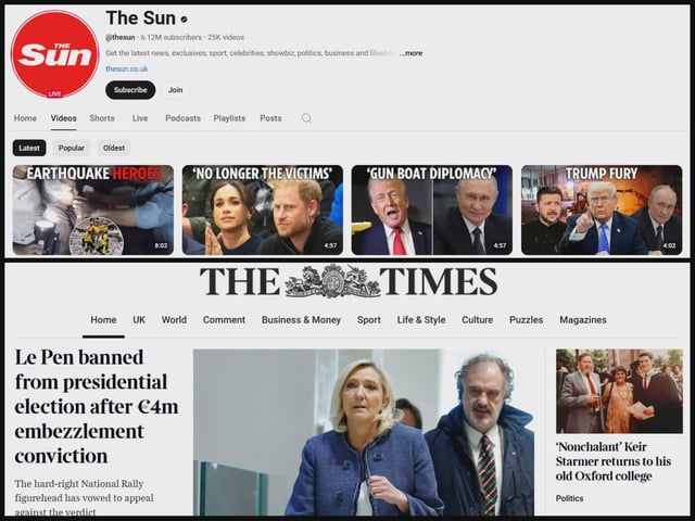 Sun Youtube page and Times homepage after redesign