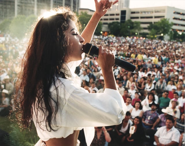 Selena performs at Hemisfair Plaza in San Antonio on April 24, 1994, about a week after her birthday. Austinites will celebrate Selena's birthday with several local events.