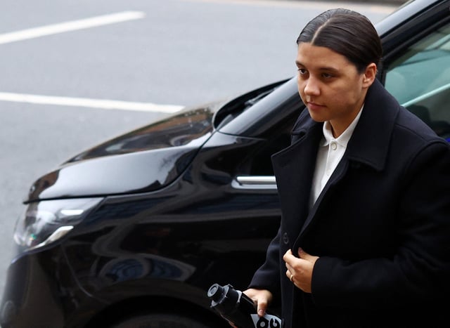 Soccer Football - Chelsea and Australia football player Sam Kerr on trial for racially aggravated harassment - Kingston Crown Court, London, Britain - February 11, 2025 Sam Kerr arrives at the court during her trial Action Images via Reuters/Matthew Childs/File Photo