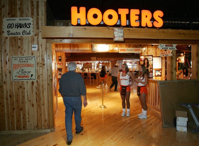 The entrance to Hooters Restaurant, located inside the Hooters Casino Hotel, is seen January 30, 2006 in Las Vegas, Nevada.