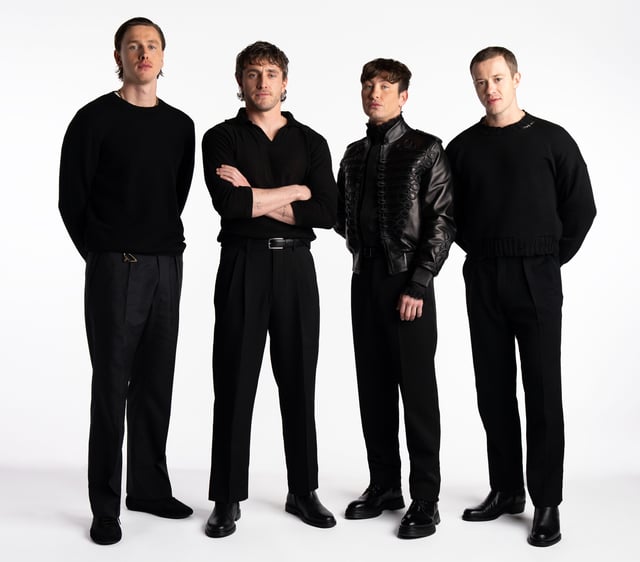 Meet your new Fab Four: Harris Dickinson (far left) is John Lennon, Paul Mescal is Paul McCartney, Barry Keoghan is Ringo Starr and Joseph Quinn is George Harrison in Sam Mendes' "The Beatles" cinematic event.