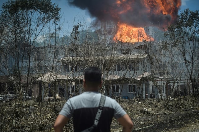 No deaths were reported but about 50 houses were affected by the blaze, the fire department said