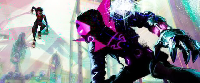 Miles Morales and The Prowler face off in Spider-Man: Beyond the Spider-Verse.