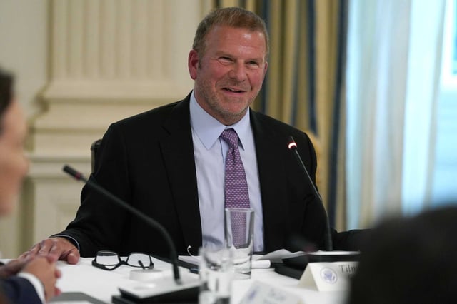 Tilman Fertitta, chairman and CEO of Landry&#39;s Inc., spoke during a meeting at the White House in May 2020. In December 2024, then President-elect Donald Trump announced that he would nominate Fertitta to serve as ambassador to Italy. 