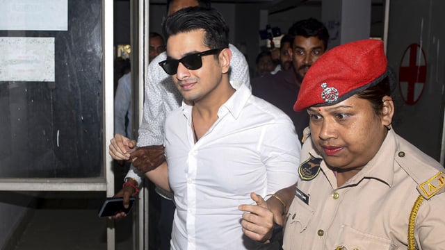 YouTuber Ranveer Allahbadia being brought for questioning by the Guwahati Police on March 7.