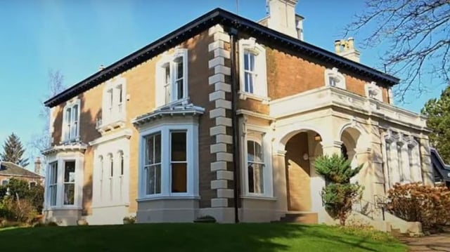 The property, known as University House, includes individual flats, an event space, a sunken terrace, a three-bedroom lodge on the grounds and views across the River Tay